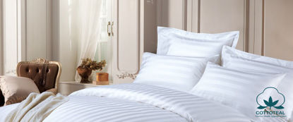 Picture of Bedsheet set - stripes - 5 pieces  - 300 Thread Count High quality Egyptian cotton